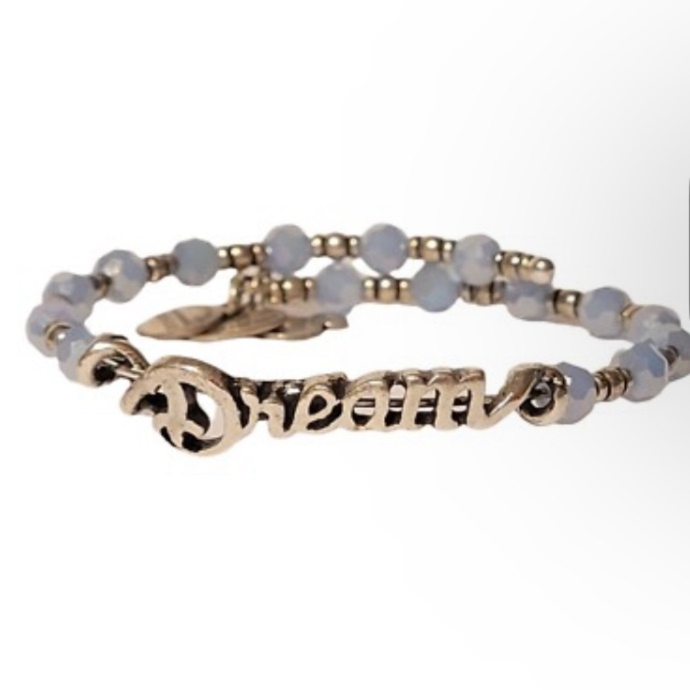Alex & Ani Disney Dream Silver and Light  Beaded Stretch Wrap Bracelet